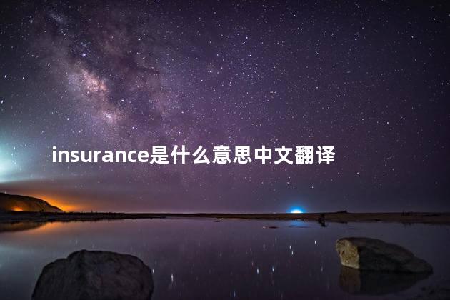 insurance是什么意思中文翻译呢 insurance近义词